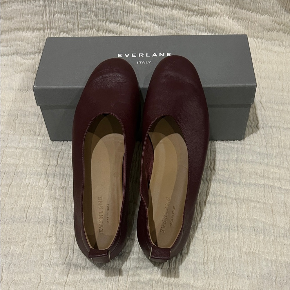 Everlane Day Glove Women’s Leather Ballet Flats — Burgundy